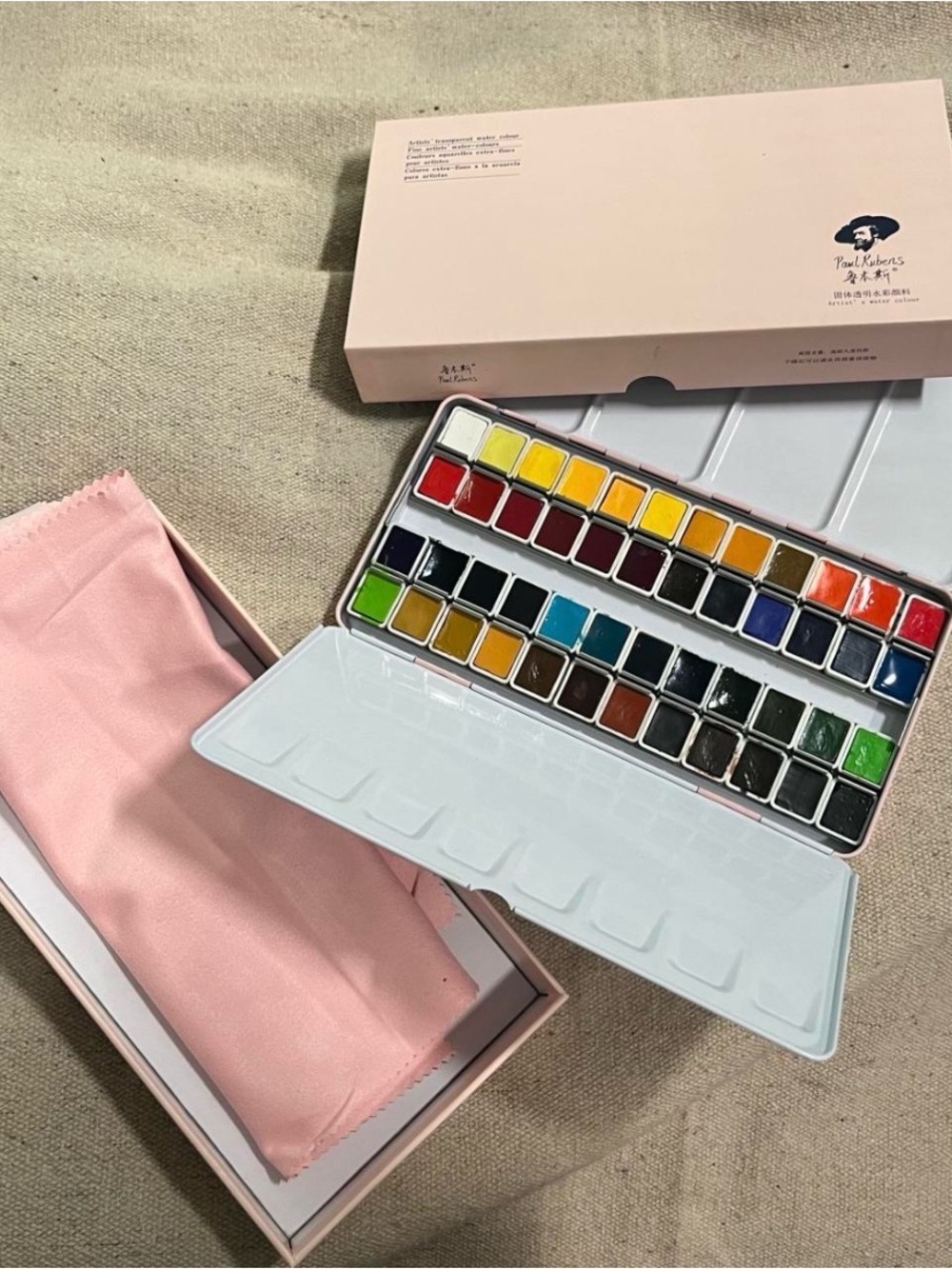 2 Watercolor Paint Sets ,Watercolor Paper, and Brushes .By Paul Rubin and Artegr